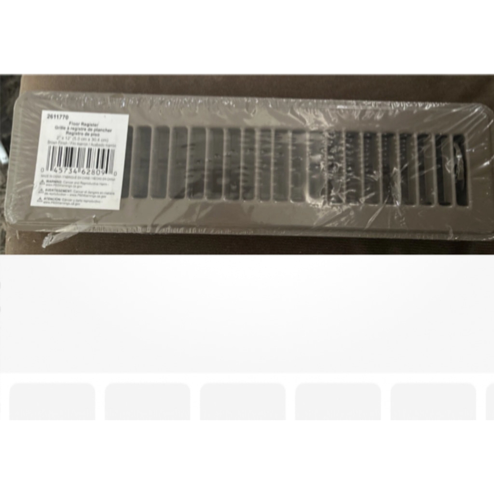 NEW MINTCRAFT 2611770 BROWN 2"X 12" METAL FLOOR AIR REGISTER
